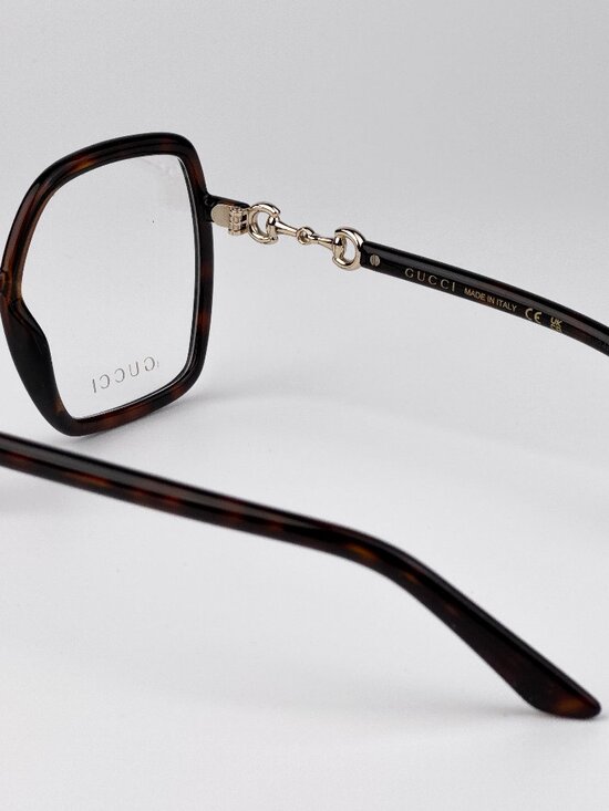 Gucci Women Eyeglasses Havana Square Oversized GG0890O 002 NEW AUTHENTIC main image 4